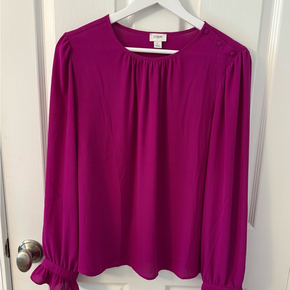 J. Crew Vibrant Magenta Blouse